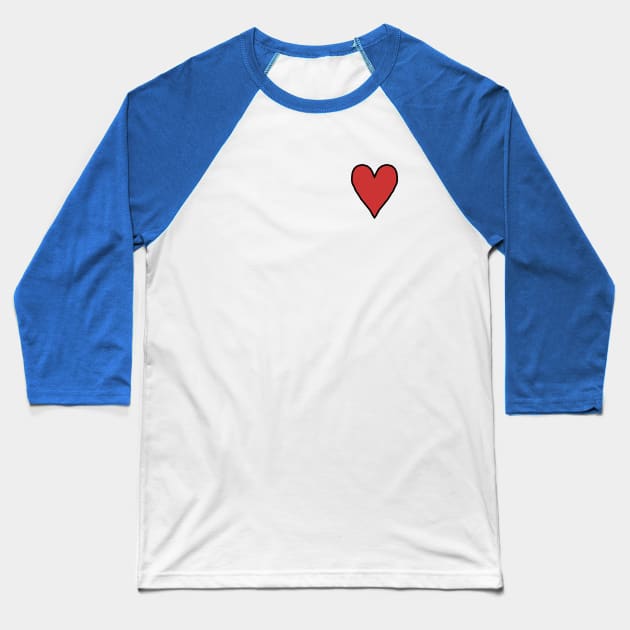 Small Red Heart of Love Baseball T-Shirt by ellenhenryart